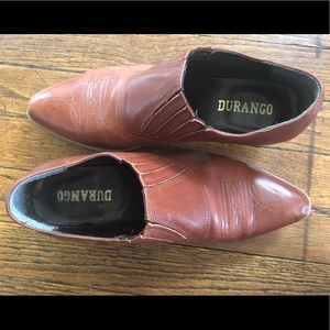 Durango Western Tan Leather Ankle Boots